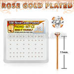 rsyz12xc silver bend it yourself nose studs tiny 1 25mm clear prong set cz stones w rose gold plating