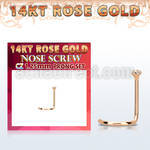 rszm12 14kt rose gold nose screw w 1.25mm clear round cz stone