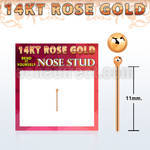 rysb1 14k rose gold bend it yourself nose studs w ball top