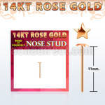 rysst 14kt rose gold bend it nose stud w 2.5mm star shaped top