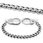 sb81 polished steel chain bracelet with large handcuff clasp