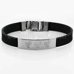 sbb42 rubber bracelet with three triskele on matte plate
