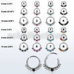 segh16px 316l steel hinged segment ring w 7 mixed color crystals