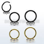 seght16f anodized steel hinged segment ring 16g  w crystals