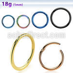 seght18 pvd plated 316l steel hinged segment ring, 18g (1.0mm)