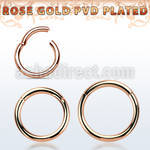 seghtt14 rose gold pvd plated steel hinged segment ring, 14g 