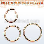 seghtt16 rose gold pvd plated steel hinged segment ring, 16g