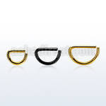 seltd16 pvd plated 316l steel d shaped seamless ring, 16g