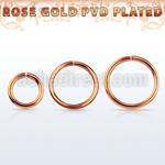 seltt16 rose gold pvd plated surgical steel seamless ring