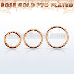 seltt18 rose gold pvd plated surgical steel seamless ring
