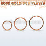 seltt20 rose gold pvd plated surgical steel seamless ring