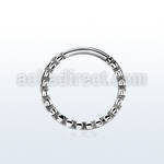 sepdd annealed steel seamless septum ring 16g w rough pattern
