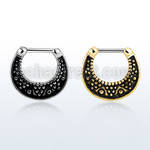sepf16 black plated septum clicker w a 316l steel closure bar