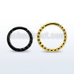 septdd annealed pvd steel seamless septum ring w rough pattern