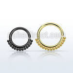 septn annealed gold black pvd plated 316l steel septum ring,