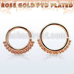 septtn annealed rose gold plated steel septum ring w small bead