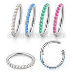 sgsh10op steel hinged segment ring 16g outward cnc opals