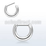 silver plated septum clicker in plain design w steel bar