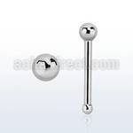 snbb 316l steel nose bone 20g 0 8mm w 2mm ball shaped top