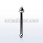 sncn 316l steel nose bone 20g 0 8mm w 2mm cone shaped top