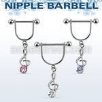 snpoz4 316l steel nipple stirrup w musical note w cz stone