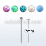 sns18op 316l steel bend it nose stud 18g (1mm) synthetic opal