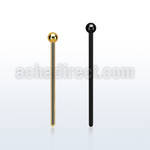 snybt20 pvd plated steel bend it nose stud w 2mm ball top