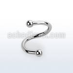 spb3 surgical steel spiral twister w two 3mm balls