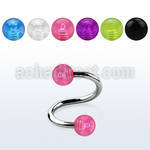 spbuv 316l steel spiral with acrylic uv reactive bubble balls