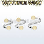 spcr5 organic spiral w two 5mm crocodile wood ball