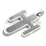 spd86 stainless steel cross pendant with carbon fiber inlay