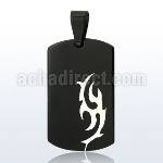 spdk5 black stainless steel dog tag pendant w cut out tribal