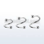 speb 316l steel eyebrow spiral 1 2mm with two 3mm balls