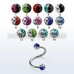 spefr3e eyebrow lip 316l steel spiral with ferido 2 color ball