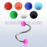 spesab 316l steel eyebrow spiral with 3mm solid acrylic balls