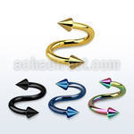 spetcn25 anodized surgical steel spiral with two 2 5mm cones