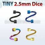 spetdi25 anodized 316l steel spiral with two 2 5mm dices
