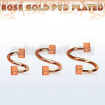 spettdi rose gold steel eyebrow spiral w 2 3mm dices
