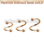 spettfo3 rose gold plated steel spiral w 3mm frosted steel balls