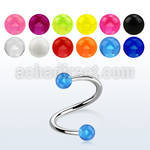 speuvb surgical steel eyebrow spiral with two 3mm uv balls