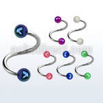 speuvbab 316l steel eyebrow spiral w 3mm ab coated acrylic ball