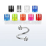 speuvdi surgical steel eyebrow spiral with two 3mm uv dices