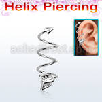 spheaw tri 316l steel helix spiral piercing with cone arrow