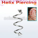 sphecn triple 316l steel helix spiral piercing with steel cones