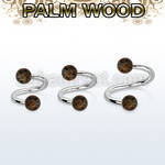 sppl5 organic spiral w 316l steel post w 2 5mm palm wood balls