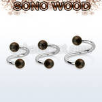 spsn5 organic spiral w 316l steel post w 2 5mm sono wood balls
