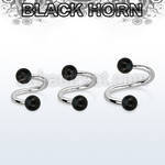 spwk5 organic spiral w 316l steel post w 2 5mm black horn ball