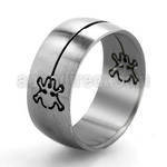 sr11 matte steel cutting ring with cut out skull crossbones