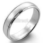 sr149 matte stainless steel engravable ring with lined edge