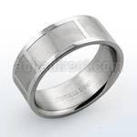 sr181 high polished stainless steel ring with squares pattern